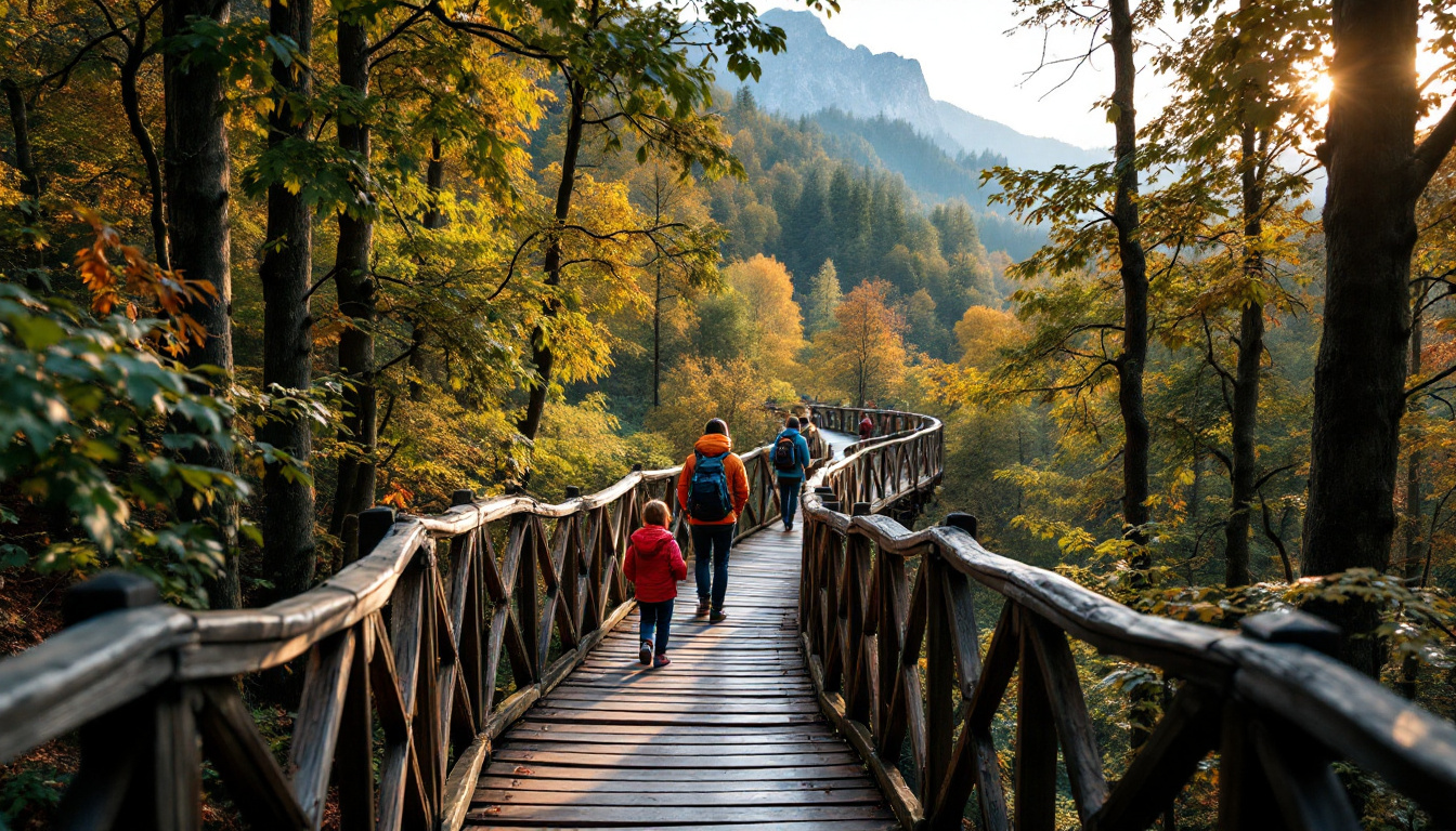 Nationalparks Deutschland Übersicht mit Kindern: Baumwipfelpfad im Wald mit Familie